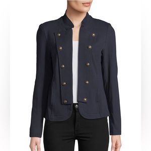 NWOT Tommy Hilfiger Stand Collar French Terry Military Blazer Jacket Navy XL